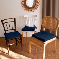 Enjoy Home, Galette de Chaise Plate, Noir, carré 40x40cm, 100% Coton, Attache par Nouettes, Idéal pour Une Assise Confortable, Collection Panama Enjoy Home, Galette de Chaise Plate, Noir, carré 40x40cm, 100% Coton, Attache par Nouettes, Idéal pour Une Assise Confortable, Collection Panama