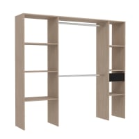 Sweeek Modulo Armadio 5 Ripiani | 60x45x180 Cm | Colore Marrone Naturale | Modulabile