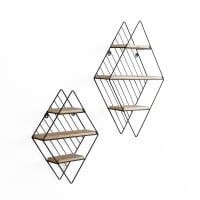 Set Di 3 Mensole Da Muro 40 Cm In MDF Bianco – Scaffali Sospesi Con Staffe Nascoste, Per Soggiorno, Cucina E Camera Da Letto