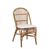 Ensemble de 2 chaises modernistes en chêne et paille, années 1960