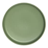Lot de 6 assiettes plates   amande 28 cm  vertses en grès-Uno