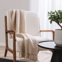 Plaid in cotone beige 125x150-Jasmin