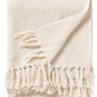 Coperta di cotone ivory 125x150-Ezra