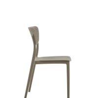 Connubia Sedie Abby In Polipropilene Riciclato | Set 4 Pezzi Colore Tortora Opaco | Design Monoscocca