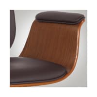 Silla De Oficina HWC-H39, Silla De Escritorio Silla Giratoria Silla Ejecutiva, Madera Curvada Imitación Nogal ~ Crema