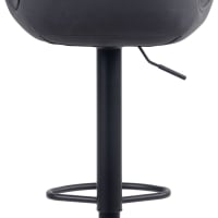 6-Squares Set Di 2 Sgabelli Da Bar Regolabili Con Schienale, Design Ergonomico, Girevoli 360°, Base Antiscivolo, Colore Nero