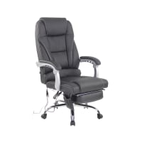 Fauteuil de bureau Wigan en vèritable cuir ajustable et pivotant avec accoudoirs