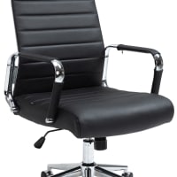 Sedia da ufficio regolabile in Vera pelle Colore nero-Kolumbus