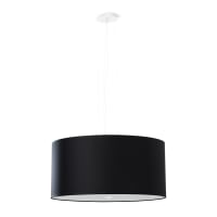 Lampadario nero tessuto, vetro, acciaio-Otto