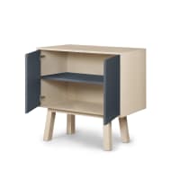 Credenza Sireine 4 Ante In MDF E Metallo – 80x40x103 Cm, Colore Nero E Marrone, 6 Scomparti