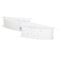 Tour de lit bébé étoilé 60x120 et 70x140 en coton respirant blanc-STERNENZAUBER