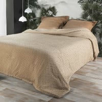 Boutis Contemporain Linder Crème 250x260cm - Jeté De Lit Élégant Avec Taies