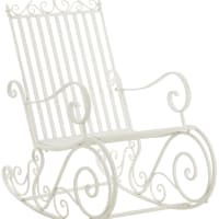 Sedia a Dondolo in Rattan per Esterni con Cuscino Imbottito, Sedia Rilassante per Patio, Giardino, Veranda e Salotto, Arancione | Leroy Merlin