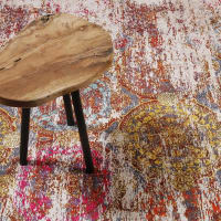 Tapis plat motif vintage effet usé multicolore rose 110x170 Focus ...