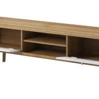 TV-Ständer Holzeffekt Creme und Weiß PRIMO | Maisons du Monde