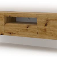 TV-Ständer Holzeffekt Creme und Schwarz AURA | Maisons du Monde