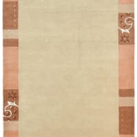Alfombra gabbeh floral de lana hecha a mano-ROYAL GANGES