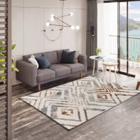 Tapis plat motif vintage effet usé multicolore rose 110x170 Focus ...