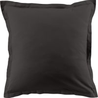 Taie d'oreiller coton gris fonce 63x63 cm-Essentiel