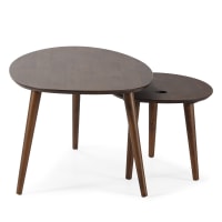 Furinno Simplistic Set Di 2 Tavolini Piccoli - Colore Noce/Marrone, Design Compatto Con Ripiano, Facili Da Montare (40x40x40 Cm) Per Piccoli Spazi - 5