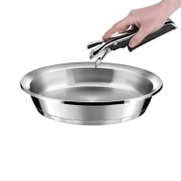 YUTANN Set di 3 Padelle in Ghisa, Antiaderente Padella, Manico in Legno