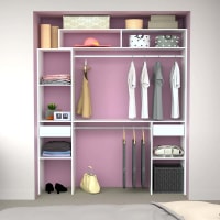 Vestidor Modular Taylor 200x55x200 Cm – 3 Módulos Con Armarios, Estantes Y Cajones En Blanco