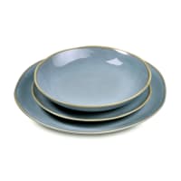 Set di stoviglie da 18 pezzi in arenaria azzurro-Egée