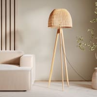 Lampada da terra su misura in legno naturale per interni - Italia