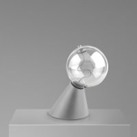 creative cables - Lampada portatile ricaricabile Cabless01 con lampadina globo mezza sfera argento - Con lampadina, Neutro