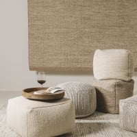 Pouf en Laine fait main ROCCO Blanc