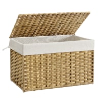 Panier de rangement 105L rotin synthétique couleur boisée-VOLUME DE 105L