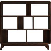 Libreria Effetto Legno Noce Sweeek - 9 Scomparti Con 3 Ante, 171x90x40 Cm, Stile Vintage Metal