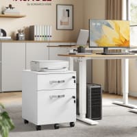 Caisson De Bureau 3 Tiroirs Vinsetto Sur Roulettes - 39x48x59cm Gris