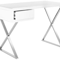 Scrivanie in legno con motore argento-Litha