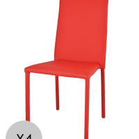 Set 2 Sedie in acciaio imbottite rivestite in finta pelle grigio scuro ...