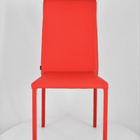 Set 2 Sedie in acciaio imbottite rivestite in finta pelle grigio scuro ...