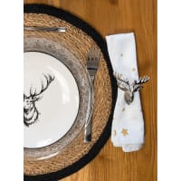 Set de table rond en jute et bordures noires | Maisons du Monde