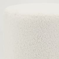 Pouf AUBRY GASPARD - Pouf rond en bouclette et métal doré blanc