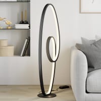 Lampada LED da terra 'Seppe' dimmerabile (Moderno) colore Nero, in Metallo ad es. Soggiorno & Sala da pranzo (1 luce, lampadina inclusa) di Lucande | lampada LED da terra