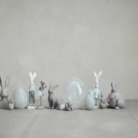 Figurines Lapins Clayre & Eef – Set Décoratif Champêtre En Polyrésine Pastel