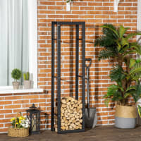 DanDiBo Scaffale Per Legna A Forma Di Cuore: Porta Legna In Metallo Nero, 52x54x25 Cm, Design Romantico Per Camino E Soggiorno - 2