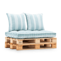 Set Di 3 Cuscini Per Pallet MKS, Per Esterni, Con Cinghie, Impermeabili, 120x80 Cm + 120x40 Cm + 60x40 Cm