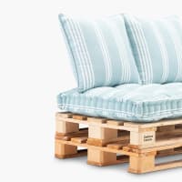 Gutekissen® Cuscini per pallet Cuscini trapuntati con bottoni, Cuscini per pallet trapuntato PFG Set (Cuscino di seduta 120x80 +Schienale 120x40), Beige