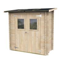 Casetta In Legno Ambrogio Addossata 155x85 Cm – Spessore 16 Mm, Prodotta In Italia, Kit Di Montaggio