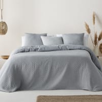 Copriletto jacquard in cotone leggero antracite 180x270 cm-Rombos