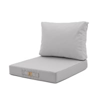 Coussins pour salon de jardin déhoussable 60x60cm Gris galet