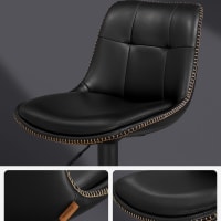 Lot De 2 Chaises De Bar Pivotantes Design Chêne Et Cuir - Hauteur Réglable