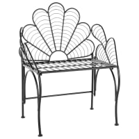 Beliani Panca Da Giardino In Metallo, Stile Retrò, Colore Nero, Lunghezza 130 Cm, Seduta Per 2 Persone, Resistente Alle Intemperie - 4