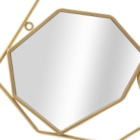 Specchio a figura intera per muro o porta con struttura in ferro, Specchio con 2 set di ganci regolabili Bianco