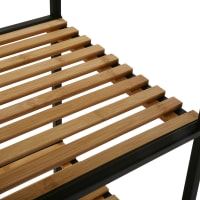 Scaffale Da Bagno Relaxdays A 4 Ripiani – Bambù E MDF, 88x30x18 Cm, Naturale E Nero, Senza Fori